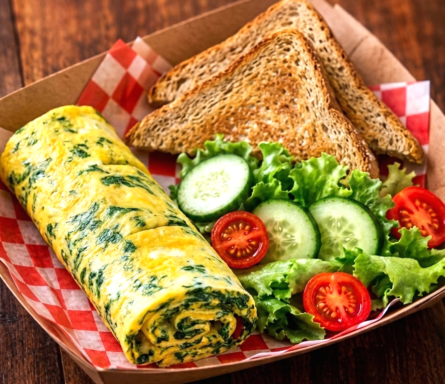 The Mighty Spinach Omelet | أومليت السبانخ وجبن